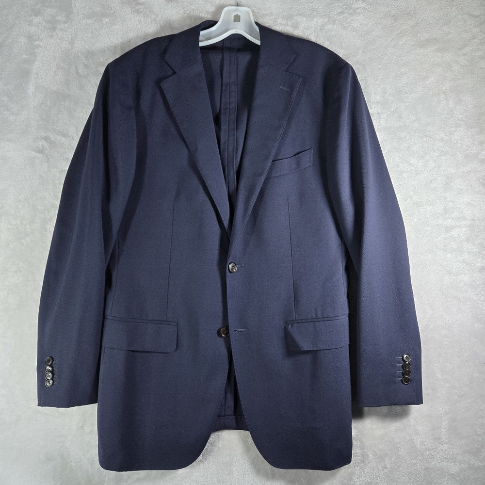 SuitSupply Havana Traveller Blazer Size 52 Slim Cut Navy Blue Single Breasted